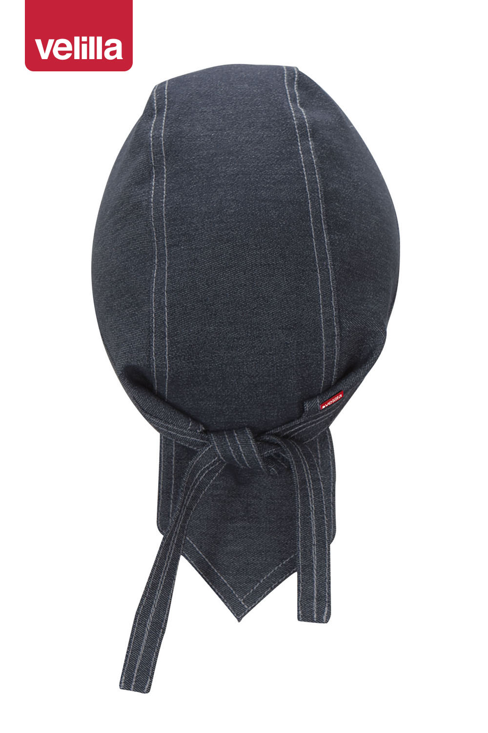 Gorro denim com fitas